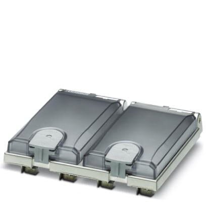 1St. Phoenix VS-SI-EB-EMV-2 Einbaurahmen, für 2 Frontplatten oder Steckdose, Metallrahmen, matt vernickelt, elek