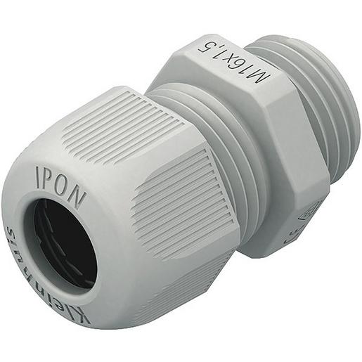 1St. Kleinhuis 1234VM2003 IPON-Kabelverschraubung, vollmetrisch, M20, Kabel-Ø 7-13 mm, Kunststoff PA, RAL 9005, tiefschw