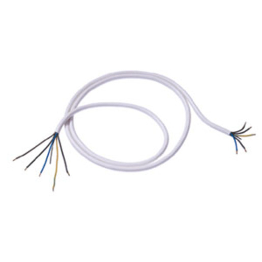 1St. Herdanschlußleitung 3,00 m weiß H05VV-F 5G2,5mm² Seite 1: 50mm / Aderendhülsen Seite 2: 110mm / Aderendhülsen grün-