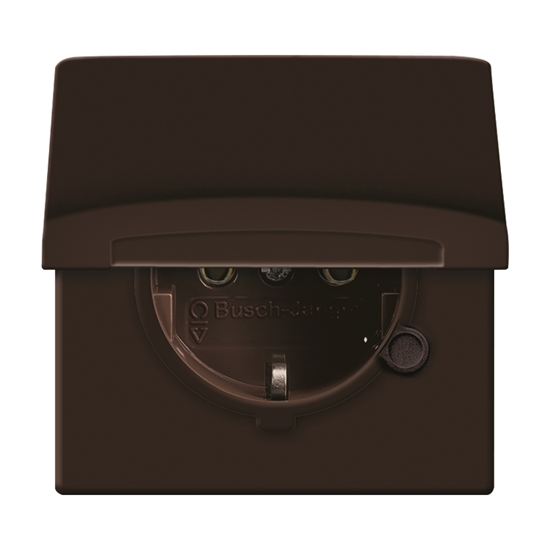 1St. Busch-Jaeger 20 EUGK-31-101 Steckdosen-Einsatz, mit Klappdeckel Allwetter 44 (IP 44) Braun
