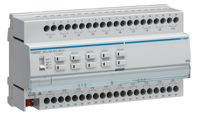 1St. Hager TXM620D Schalt/Jal.aktor 20/10f KNX easy 16A C-L