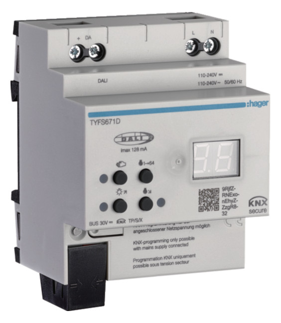1St. Hager TYFS671D KNX/DALI 2 Gateway, Secure, 1 Fach