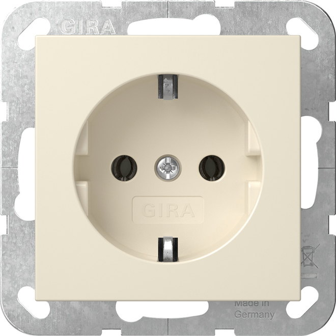 1St. Gira 418001 Steckdose 16A 250V, Cremeweiß glänzend