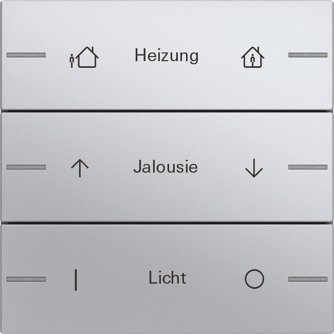 1St. Gira 576326 Wippenset 3fach individuell für Tastsensor 4, Aluminium