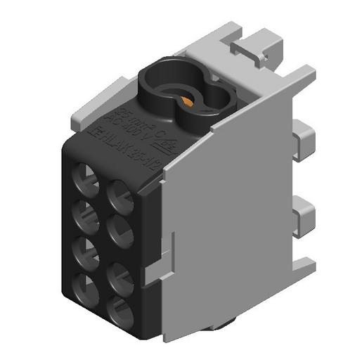 1St. HLAK 25-1/2 M2 schwarz minimodulare Hauptleitungs-Abzweigklemme HLAK 25-1/2 M2 schwarz