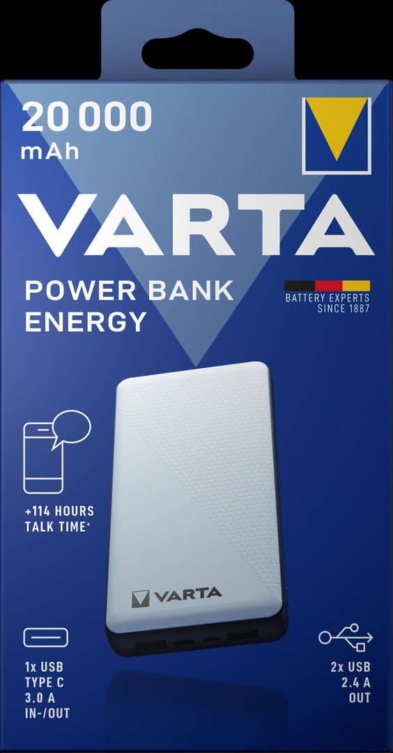 2St. Varta Power Bank Energy 3,7V 57978 20000mAh 2St. Varta Power Bank Energy 3,7V 57978 20000mAh