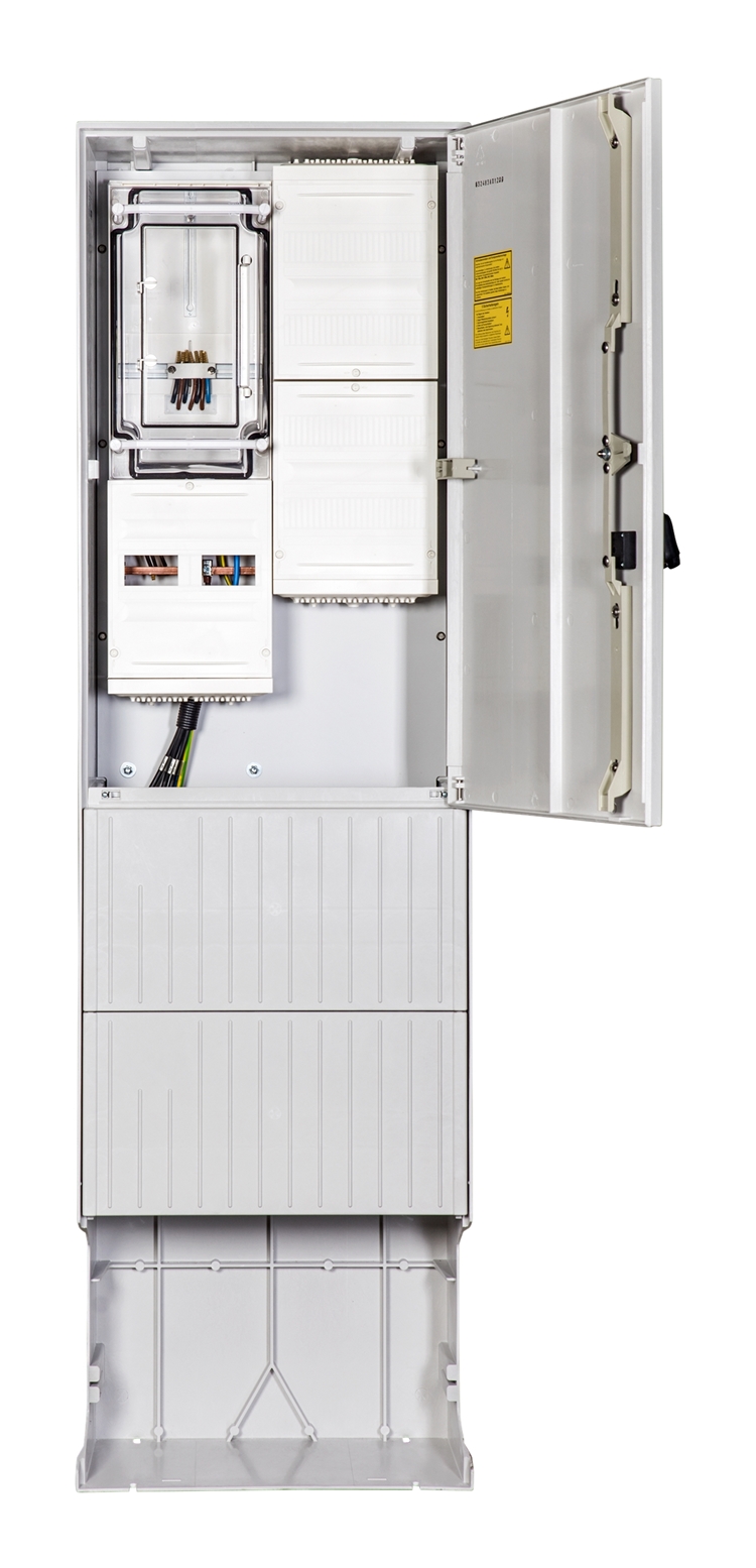 1St. F-Tronic ZSA202-2-ZK-APZ-HT Zähleranschlusssäule 2-feldrig, H=2010mm, 3.HZ, Haube mit Tür, ZSA202-2-ZK-APZ-HT 7160116