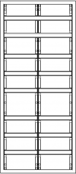 1St. F-Tronic VS2-8-RK Verteilerschrank VS2-8-RK, 2-feldrig, 8r, Reihenklemmen, 1250x550x210mm 7110724