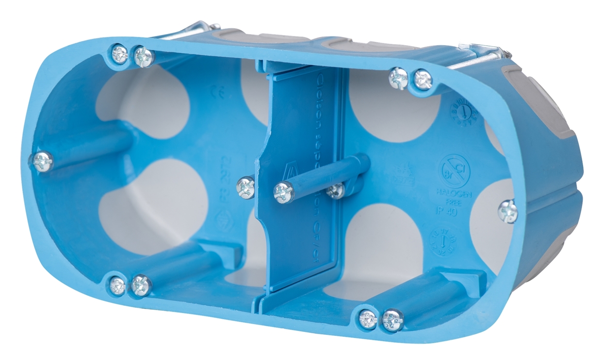 10St. F-Tronic HW202K HW-Gerätedose winddicht,, 2-fach, Fräsloch 68 mm 7360063