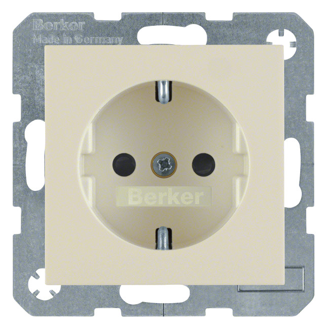1St. Berker 47238982 Steckdose SCHUKO mit erhöhtem Berührungsschutz S.1 Weiss glänzend