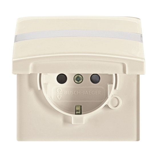 1St. Busch-Jaeger 20 EUGKBN-32-101 Steckdosen-Einsatz, mit Klappdeckel und Beschriftungsfeld Allwetter 44 (IP 44) cremew