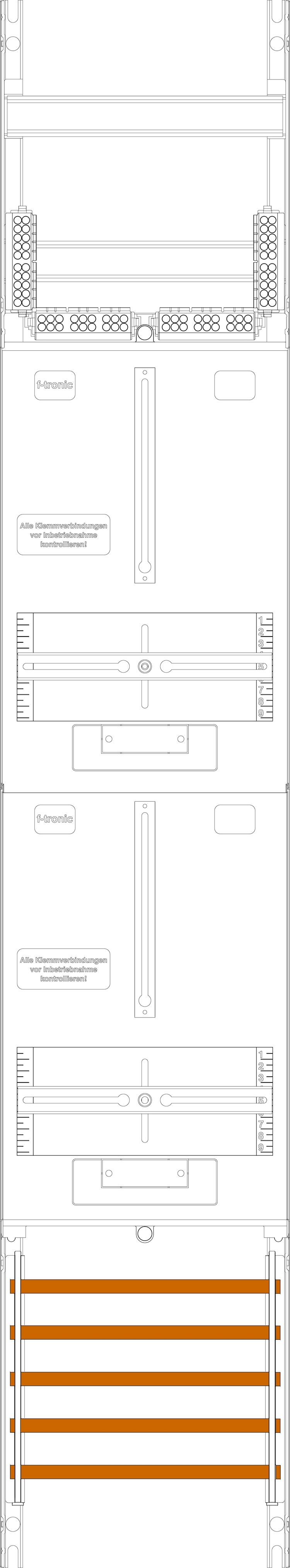1St. F-Tronic Z16 Zählerfeld Z16, 1-feldrig, H=1350mm, 2-3.HZ 7143305