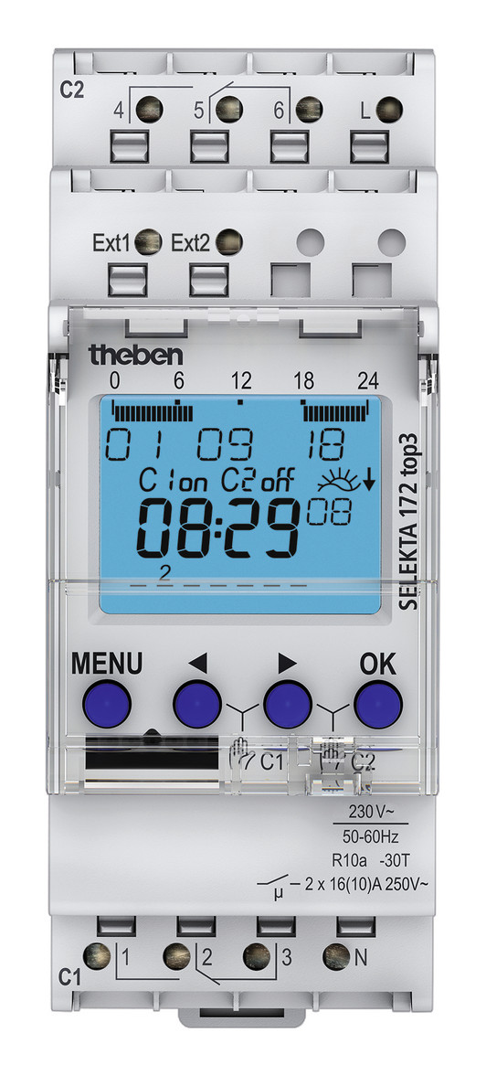 1St. Theben 1720130 Digitale Zeitschaltuhr, Astro- und Wochenprogramm, 2 Kanäle, App-Programmierung möglich SELEKTA 172 top3 1St. Theben 1720130 Digitale Zeitschaltuhr, Astro- und Wochenprogramm, 2 Kanäle, App-Programmierung möglich SELEKTA 172
