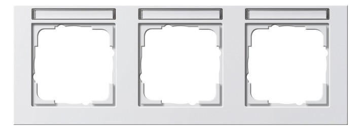 1St. Gira 109329 Abdeckrahmen 3fach waager. mit Beschriftungsfeld Gira E2 Reinweiß glänzend