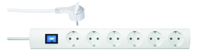 1St. Protec.class PTSD90 6SFW1 TSD 90Toepfe mit Schalter 6f Weiss 1,4m