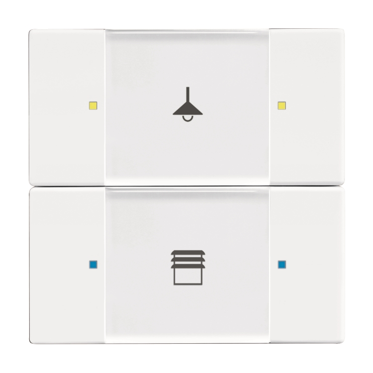 1St. Busch-Jaeger 6126/02-84 Bedienelement, 2/4-fach, Multifunktion/Farbkonzept Busch-Installationsbus KNX studioweiß...