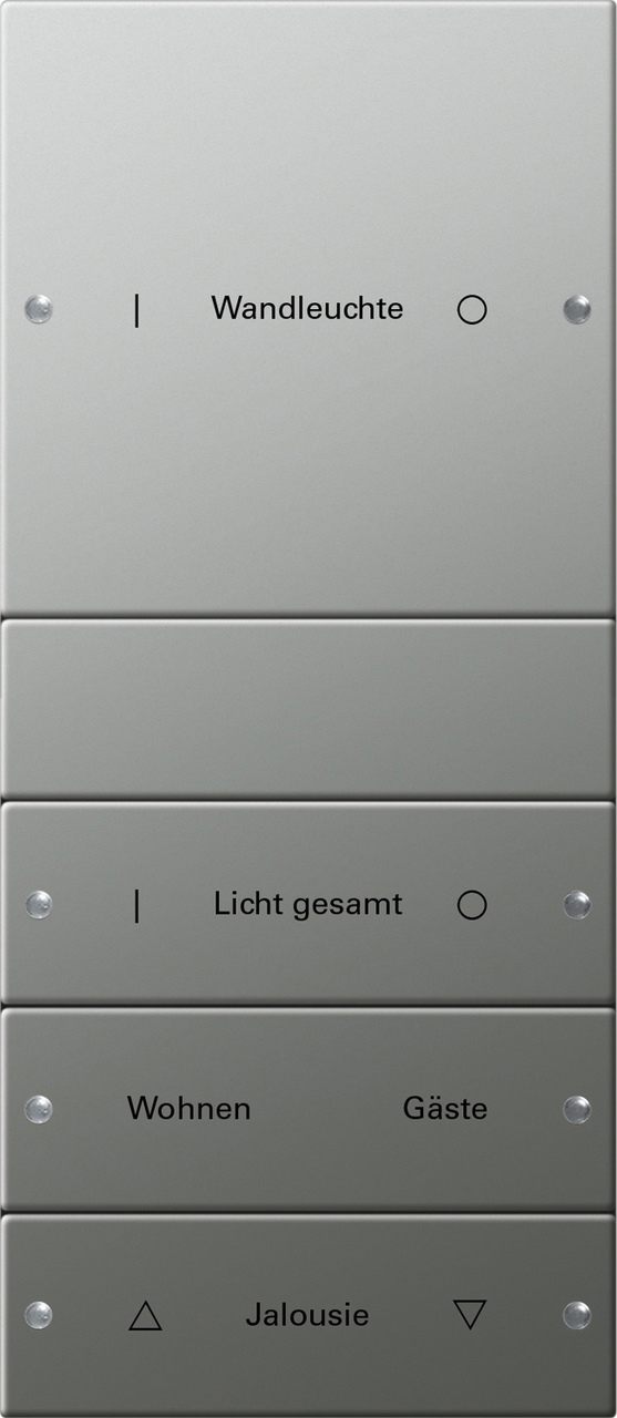 1St. Gira 2134602 Wippenset 4f (1+3) beschr. System 55 Edelstahl