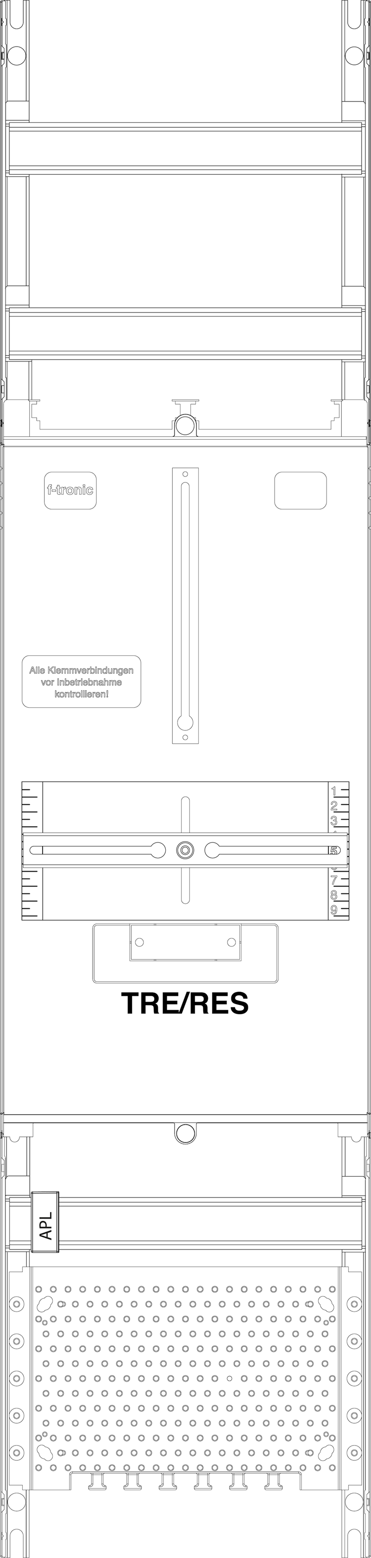 1St. F-Tronic TRE11APZ Tariffeld TRE11APZ, 1-feldrig, H=1050mm, APZ-Platz inkl., APL-Set 7141614
