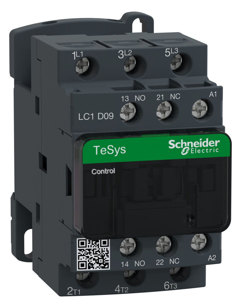 1St. Schneider Electric LC1D09E7 Leistungsschütz LC1D 3p, +1S+1Ö, 4 kW, 9 A, 400 V AC3, Spule 48 V AC