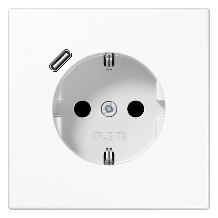 1St. Jung LS1520-18CWW  Steckdose mit USB Typ C, alpinweiß glänzend