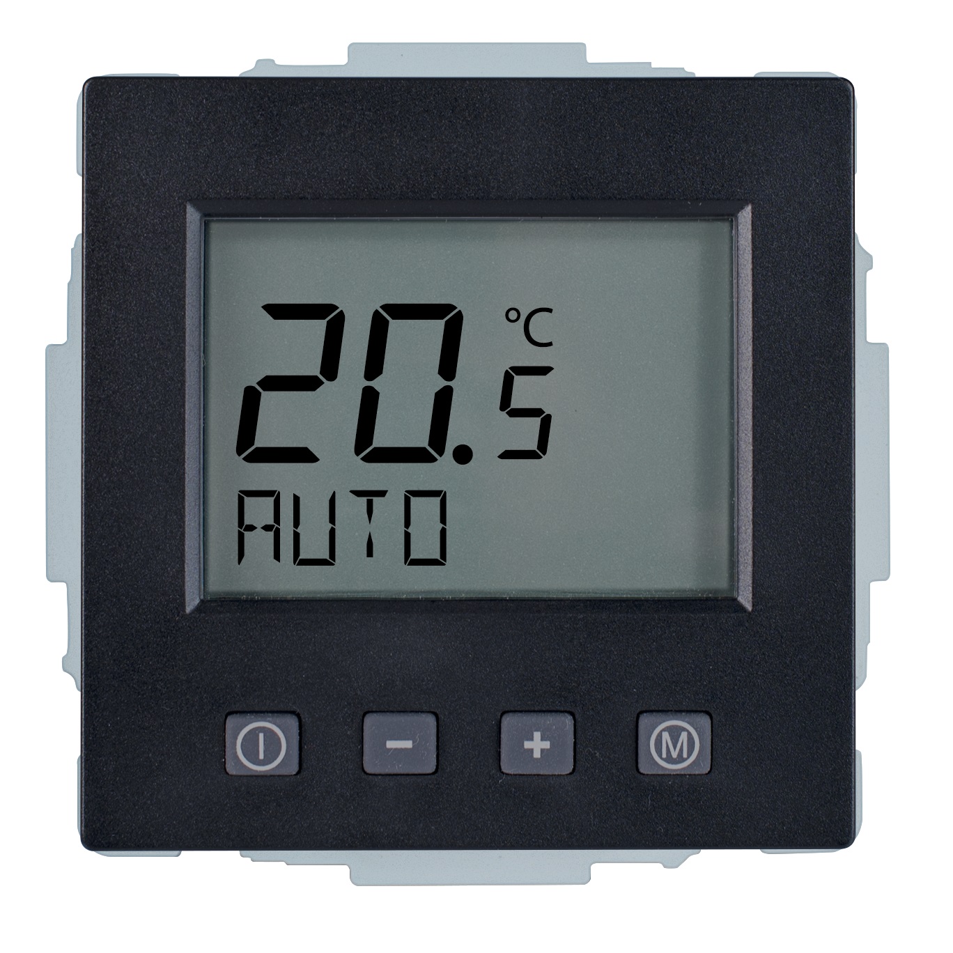 1St. Halmburger 6940 ERK-62 (swm/BJ) Raumtemperaturregler 230 V u.P. Digital mit Uhr schwarz matt