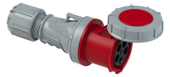 1St. PCE 235-6 CEE Kupplung 5polig IP67 63A 400V rot/grau Kraftstrom