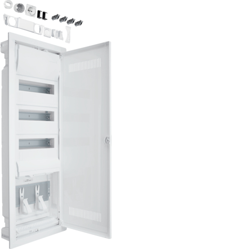 1St. Hager VU603WWH Hybrid volta Unterputz 36PLE 1 Montageplatten Steckdose und...