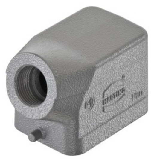1St. Harting 19300061540 Tüllengehäuse Han 6B-gs-M20 Metall, niedrige Bauform, seitlicher Kabelabgang