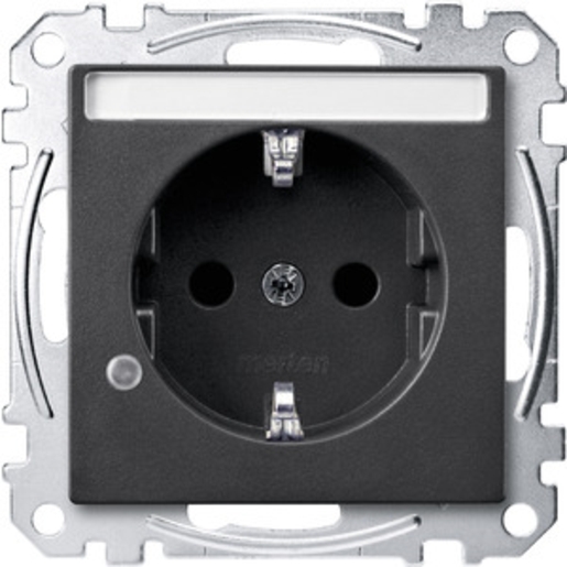 1St. Merten MEG2303-0414 Steckdose mit Kontrolllicht und Schriftfeld BRS Steckklemme anthrazit System M MEG23030414