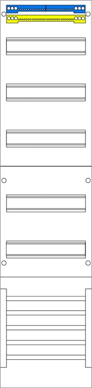 1St. F-Tronic VSB Verteilerfeld 1-feldrig, 5r, H=1050mm, SS 5-pol., VSB 7120133