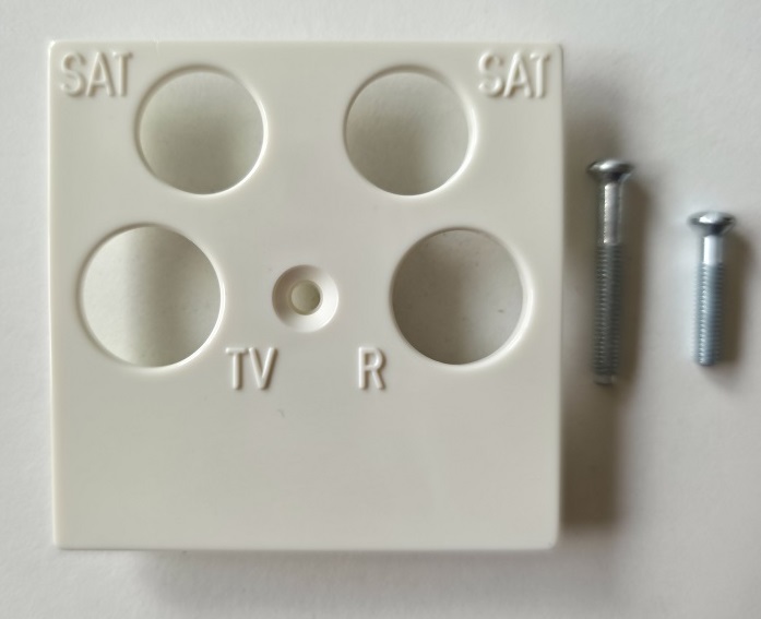 1St. Gira 025903 Zentralplatte 4fach fuba ECG Astro System 55 Reinweiß glänzend