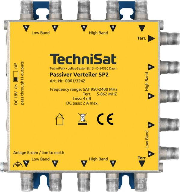 1St. TECHNISAT 0001/3242 Passiver Verteiler 5 P2, 2-Fach Sat
