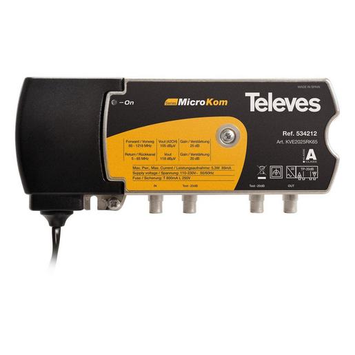 1St. Televes KVE2025RK65 BK-Verstärker 20/25dB mit RK (5-65MHz) 2