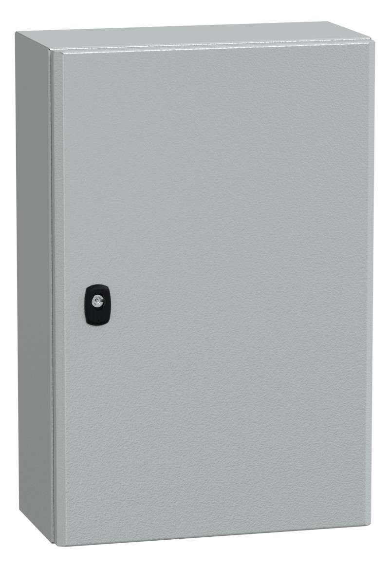 1St. Schneider Electric NSYS3D6420P Spacial S3D Volltür mit Montageplatte H600xB400xT200.IP66 IK10 RAL7035.