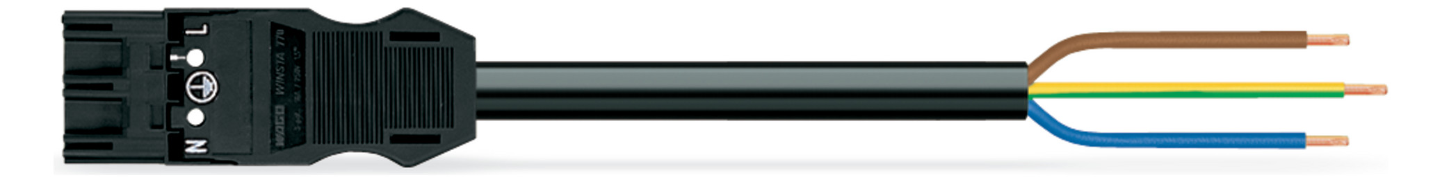 1St. Wago Anschlussltg. 1m 771-9993/206-101 Stecker-offen Ende PVC1,5QMM 3-POL.