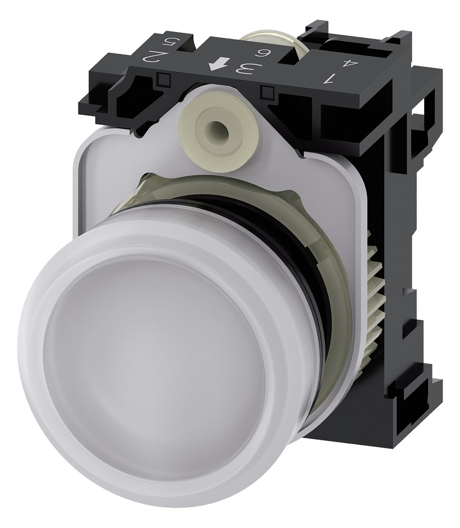 1St. Siemens 3SU1102-6AA60-1AA0 Leuchtmelder, 22mm, rund, Kunststoff