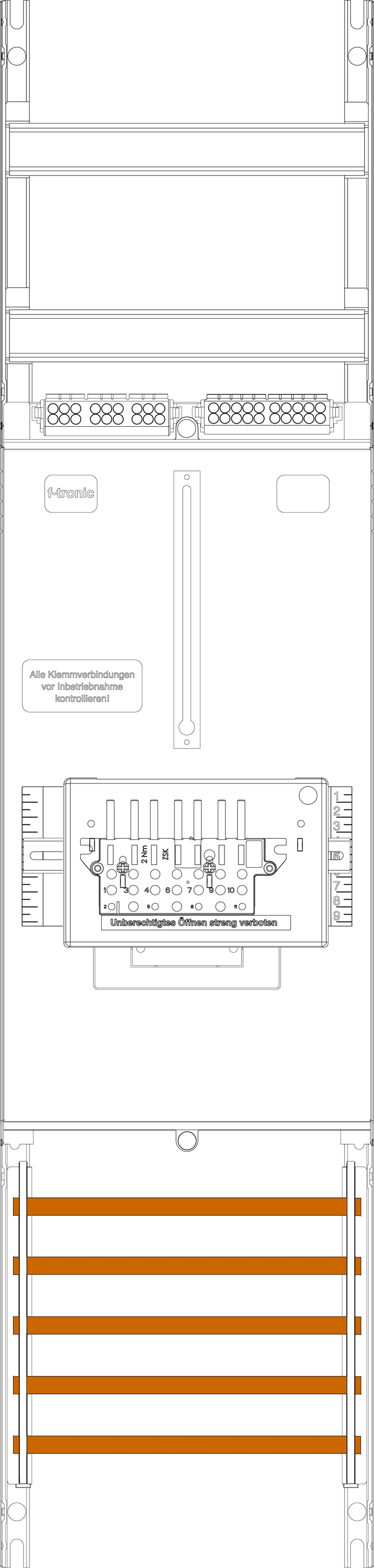 1St. F-Tronic Z1B-ZSK Zählerfeld Z1B-ZSK, 1-feldrig, H=1050mm, 1-3.HZ, 1 ZSK-Set 7141450