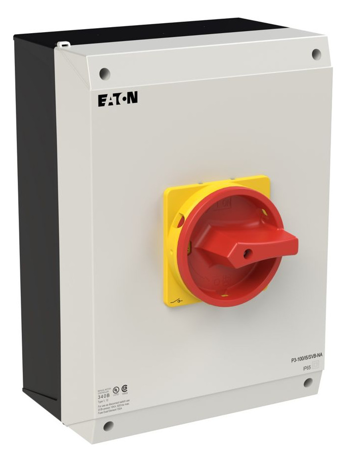 1St. Eaton P3-100/I5/SVB-NA 255903 Hauptschalter 100A Aufbau 3p NOT-AUS