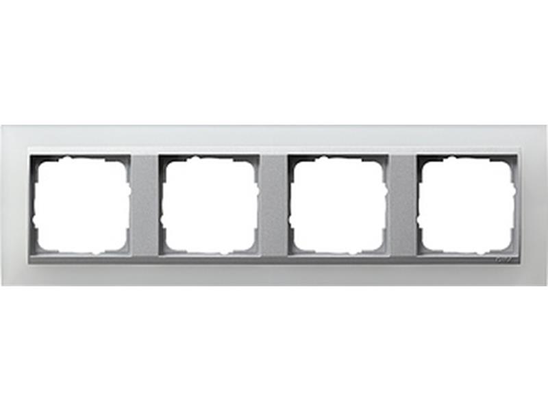 1St. Gira 021450 Rahmen 4fach für Farbe Alu Gira Event Opak Weiß