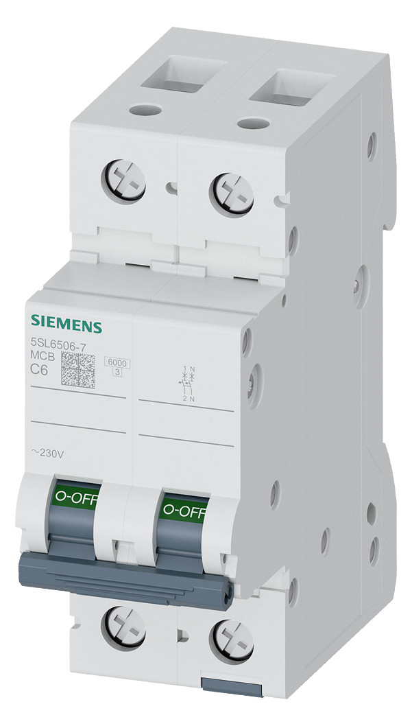 1St. Siemens 5SL6506-7 Leitungsschutzschalter 230V 6kA, 1+Npol.