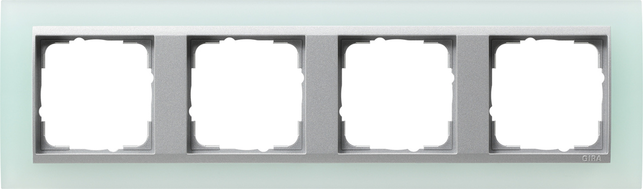 1St. Gira 021451 Rahmen 4fach Zwischenr. Farbe Alu Event Opak Mint