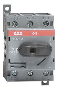 1St. ABB OT63F3 Lasttrennschalter 3-polig 63A m. schwarzem Knebelgriff 1SCA105332R1001...