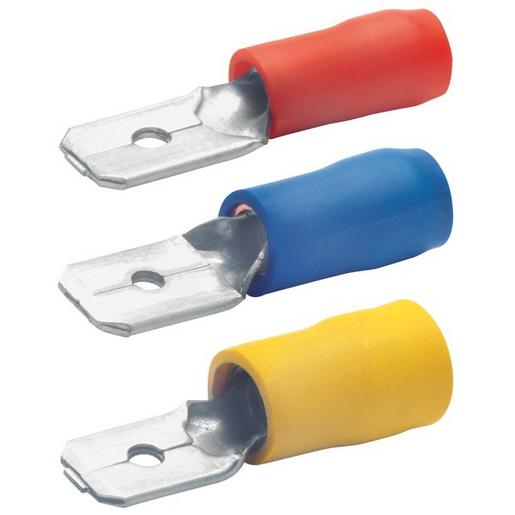 100St. Klauke 850 Flachstecker isoliert, 6,3x0,8 mm, 4-6 m