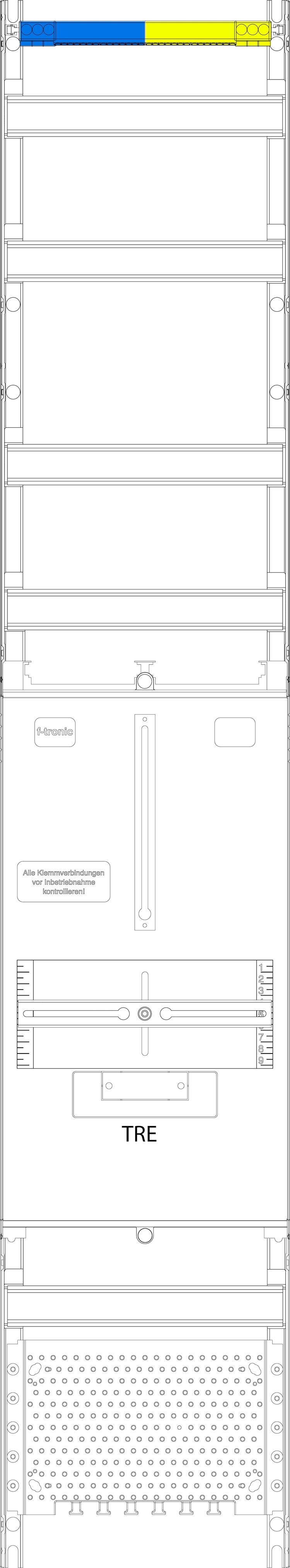 1St. F-Tronic TRE14APZPO Tariffeld TRE14APZO, 1-feldrig, H=1350mm, APZ-Platz ohne, APL- Set, 4-reihig 7143613