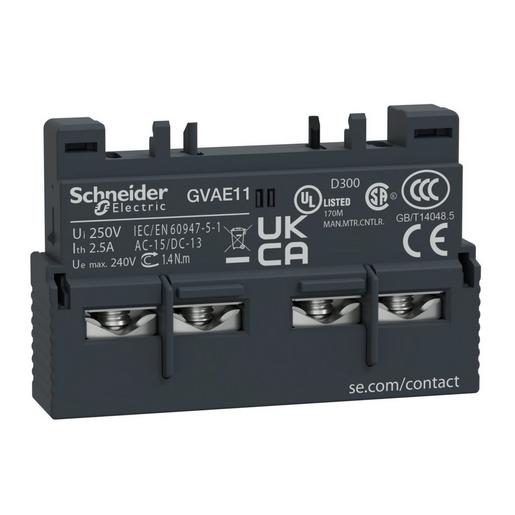 1St. Schneider Electric GVAE11 Hilfsschalter, 1S+1Ö, Front