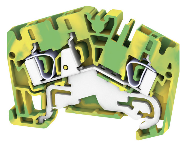 50St. Weidmüller 1770390000 Schutzleiter-Reihenklemme, Zugfederanschluss, 4 mm², 800 V, Anzahl Anschlüsse: 3, Anzahl der Etagen: 1, grün / gelb ZPE 4-2/3AN