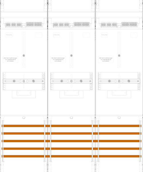 1St. F-Tronic Z314 Zählerfeld Z314, 3-feldrig, H=900mm, 3-3.HZ 7140174