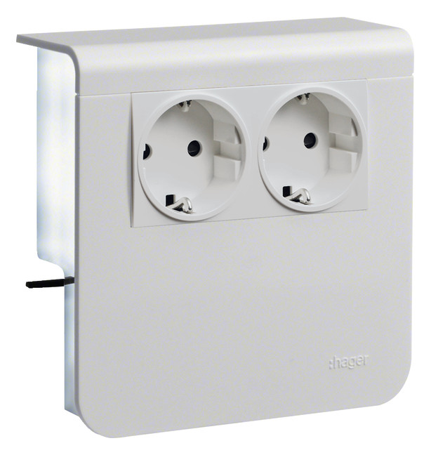 1St. Hager SL200809009016 Geräteträger 2 STD SL 20x80 verkehrsweiß