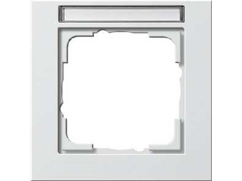 1St. Gira 109122 Abdeckrahmen 1fach mit Beschriftungsfeld Gira E2 Reinweiß matt