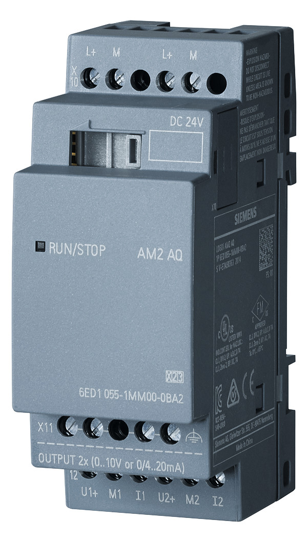 1St. Siemens 6ED1055-1MM00-0BA2 LOGO! AM2 AQ 0 10 V, 0/4 20 mA f